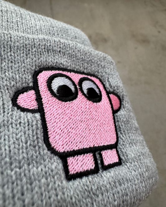 Bestickte Beanie Rosa