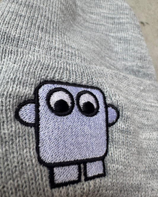 Bestickte Beanie Violett