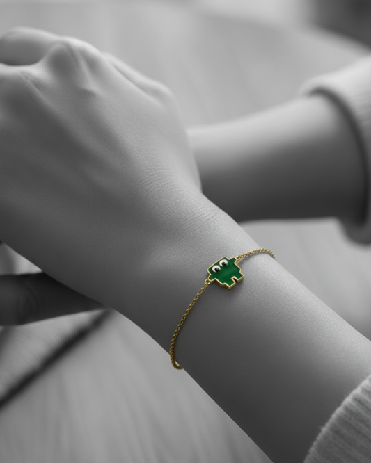 Armband Dunkelgrün (Gold)