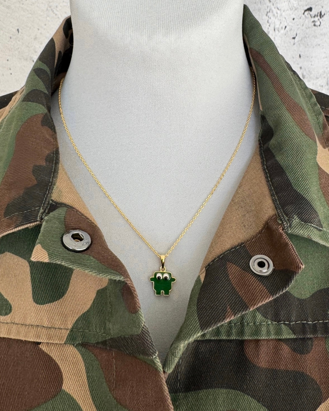 Halskette Dunkelgrün (Gold)