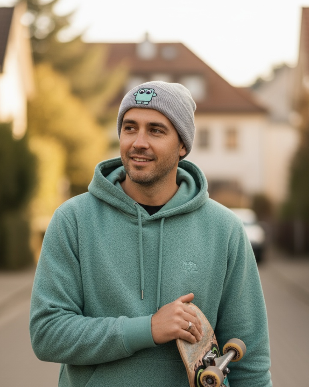 Bestickte Beanie Mint