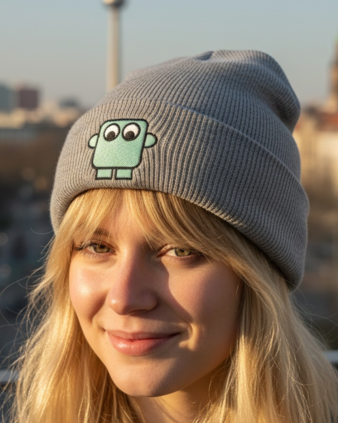 Bestickte Beanie Mint