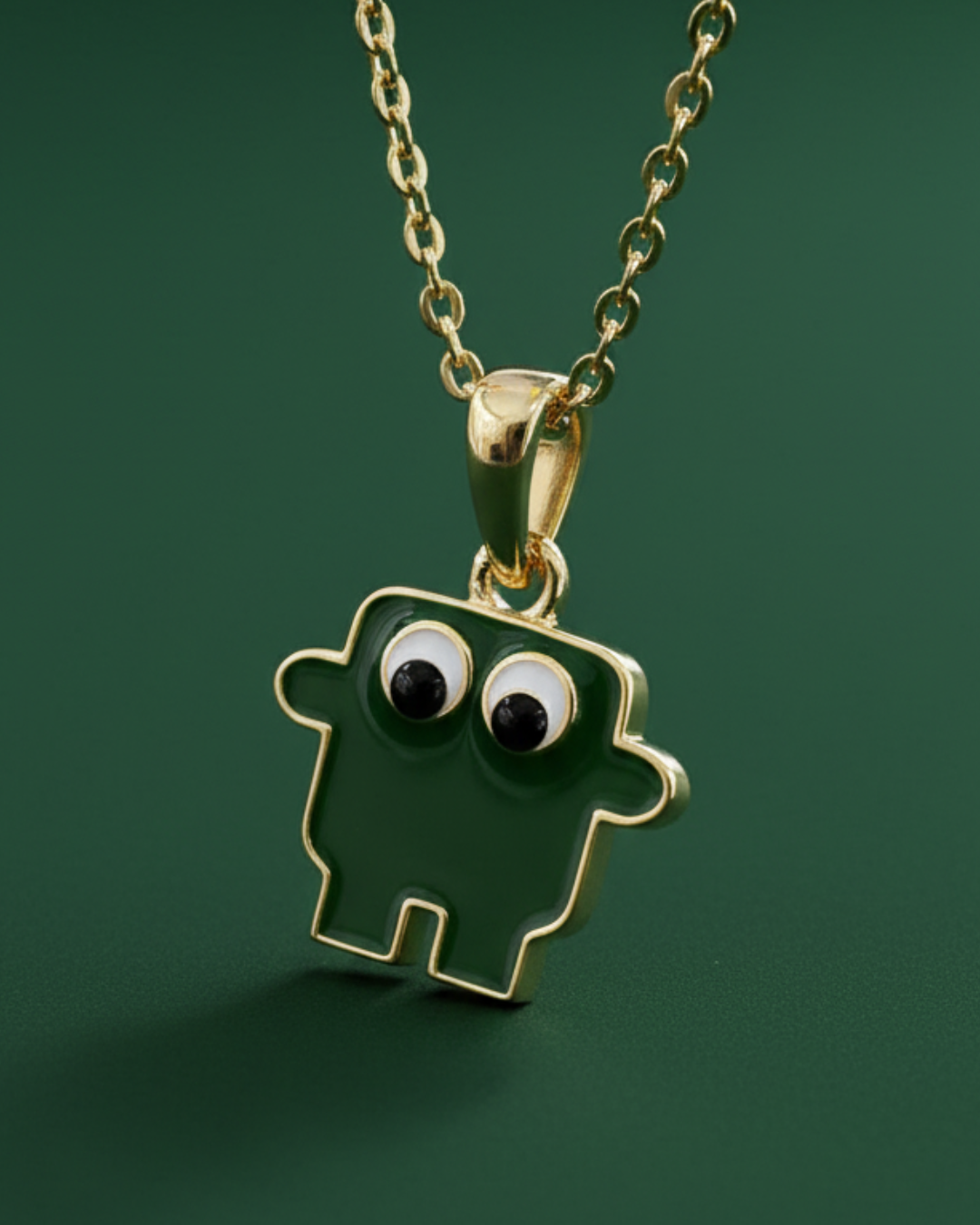 Halskette Dunkelgrün (Gold)